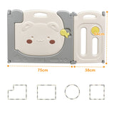 16-Panel Foldable Baby Playpen with Safety Lock and Non-slip Foot Mats