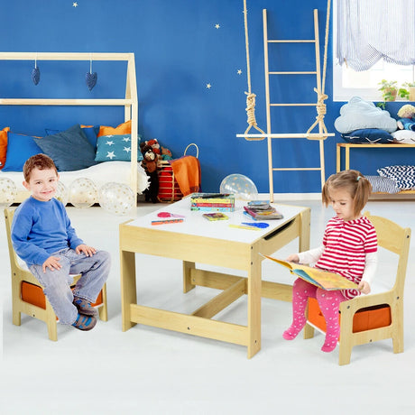 3-In-1 Kids Multi Activity Table & 2 Chairs Set for Toddlers