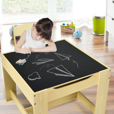 3-In-1 Kids Multi Activity Table & 2 Chairs Set for Toddlers
