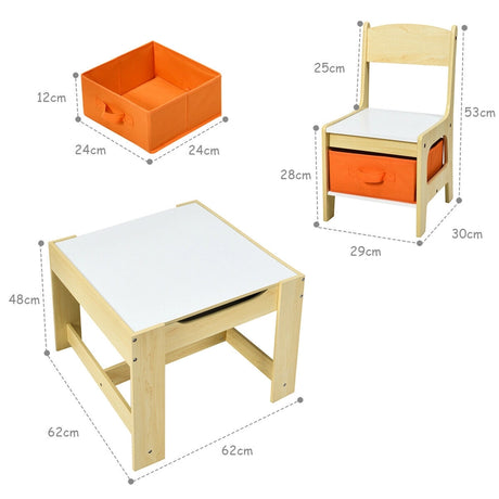3-In-1 Kids Multi Activity Table & 2 Chairs Set for Toddlers