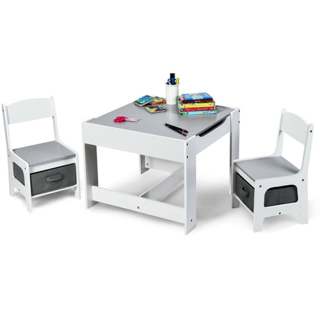 3-In-1 Kids Multi Activity Table & 2 Chairs Set for Toddlers