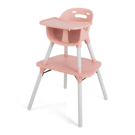 convertible Baby High Chair with 2-Position Removable Tray-Pink