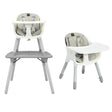 convertible Baby High Chair with 2-Position Removable Tray-Grey