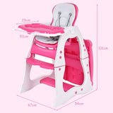 Convertible Baby High Chair with 5 Point Harness and Adjustable Feeding Tray-Red