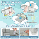 Large Baby Playpen with Mat and Ocean balls-Light Grey