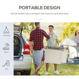 Outsunny Sun Lounger Steel Frame Outdoor Folding Chaise Texteline Lounge Chair Recliner with Headrest & 7 Levels Adjustable Backrest, Cream White