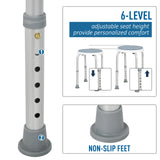 HOMCOM 360 Swivel Shower Chair, Height Adjustable Aluminium Shower Stool with Non-Slip Feet for Disabled, Elderly, Light Blue