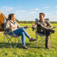 Outsunny Camping Chair Set of 2 Portable Folding Outdoor Camp Chair with Cup Holders and Carry Bag Grey