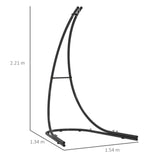 Outsunny Hammock Chair Stand Only, Hanging Chair Stand with Extra Large Base, Heavy Duty Metal Single Hammock Egg Swing Frame for Indoor Outdoor, 150 KG Load Capacity, Black