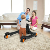 2-in-1 Foldable Baby Walker with Adjustable Height and Speed-Dark Grey