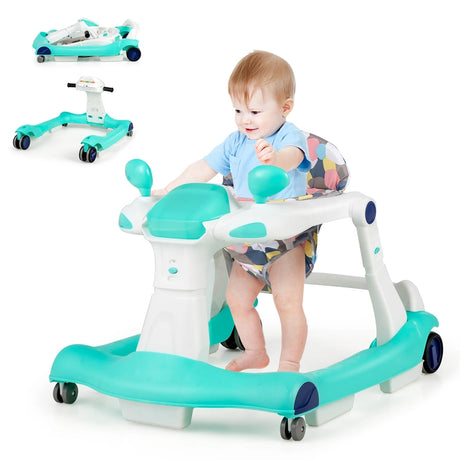 2 in 1 baby walker Foldable baby walker Green