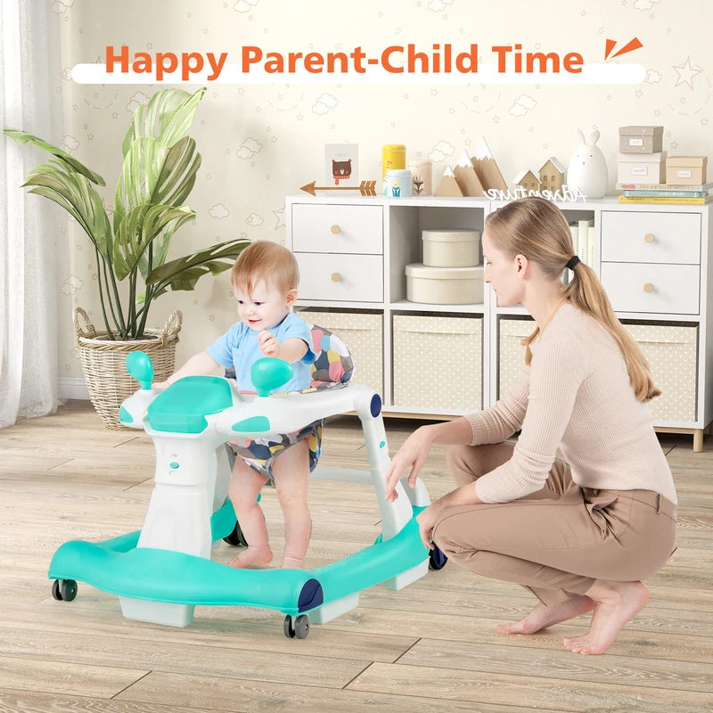 2 in 1 baby walker Foldable baby walker Green