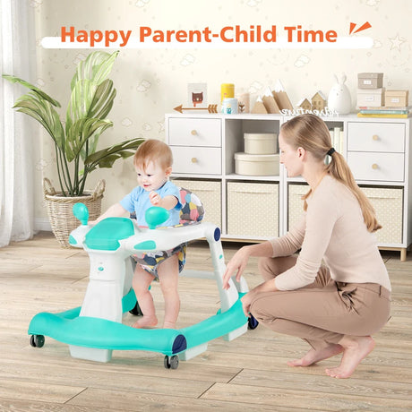 2 in 1 baby walker Foldable baby walker Green