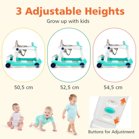 2 in 1 baby walker Foldable baby walker Green
