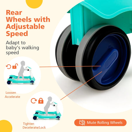 2 in 1 baby walker Foldable baby walker Green