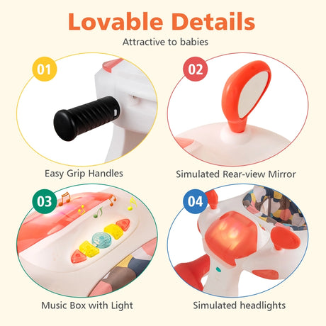 2 in 1 baby walker Foldable baby walker Orange