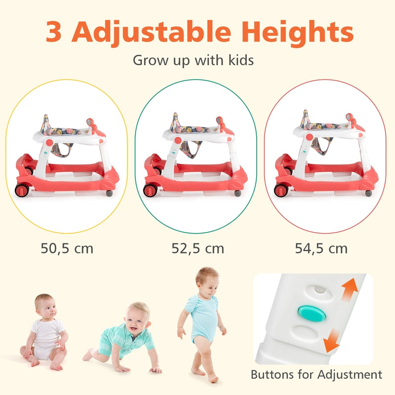 2 in 1 baby walker Foldable baby walker Orange