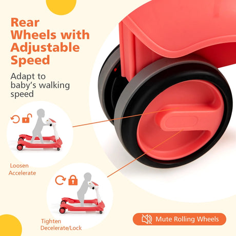 2 in 1 baby walker Foldable baby walker Orange
