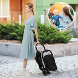 Lightweight Baby Stroller with Aluminum Frame and Detachable Seat Cover-Grey