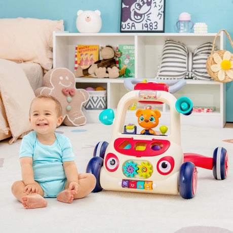 2-in-1 Baby Learning Walker Toddler with Music and Light for Over 9 Months