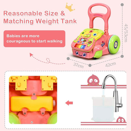 Early Development Toys for Baby Sit-to-Stand Learning Walker-Pink