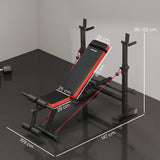 SPORTNOW Adjustable Weight Bench with Squat Rack and Dip Stand