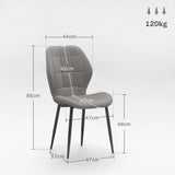 HOMCOM Set of Four Flannel Relaxed Tub Dining Chairs - Light Blue