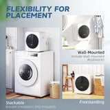 HOMCOM 4 kg Vented Tumble Dryer, 800W Compact Freestanding Front Tumble Dryer with Stainless Steel Tub and Customisable Timer, Wall-Mounted Portable Small Clothes Drying Machine, White