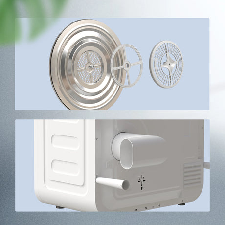 HOMCOM 4kg Vented Tumble Dryer, 800W Compact Freestanding Front Tumble Dryer with Stainless Steel Tub and Customisable Timer, Wall-Mounted Portable Small Clothes Drying Machine, White