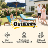 Outsunny 3m Wood Pole Parasol Umbrella - Grey