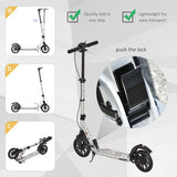 HOMCOM Teen/Adults Aluminium Folding Kick Scooter w/ Shock Mitigation System Silver