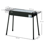 Outsunny Portable Charcoal BBQ Grill with Seasoning Baskets for Camping Picnic Hiking
