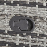 Outsunny 2 Seater Patio Wicker Chaise Lounge Sofa Set with Fabric Cushion, Grey