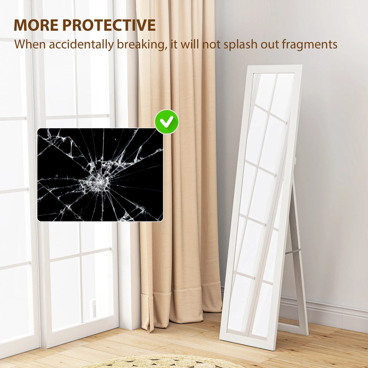 HOMCOM 37 x 157 cm Full Length Mirror - White