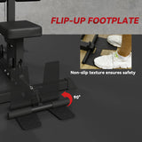 SPORTNOW Pull Up Station, Power Cage with Adjustable Seat, for Home Gym - Black