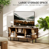 HOMCOM TV Stand Cabinet for TVs up to 55 Inches, TV Unit with Storage Shelves and Cupboard for Living Room, Rustic Brown