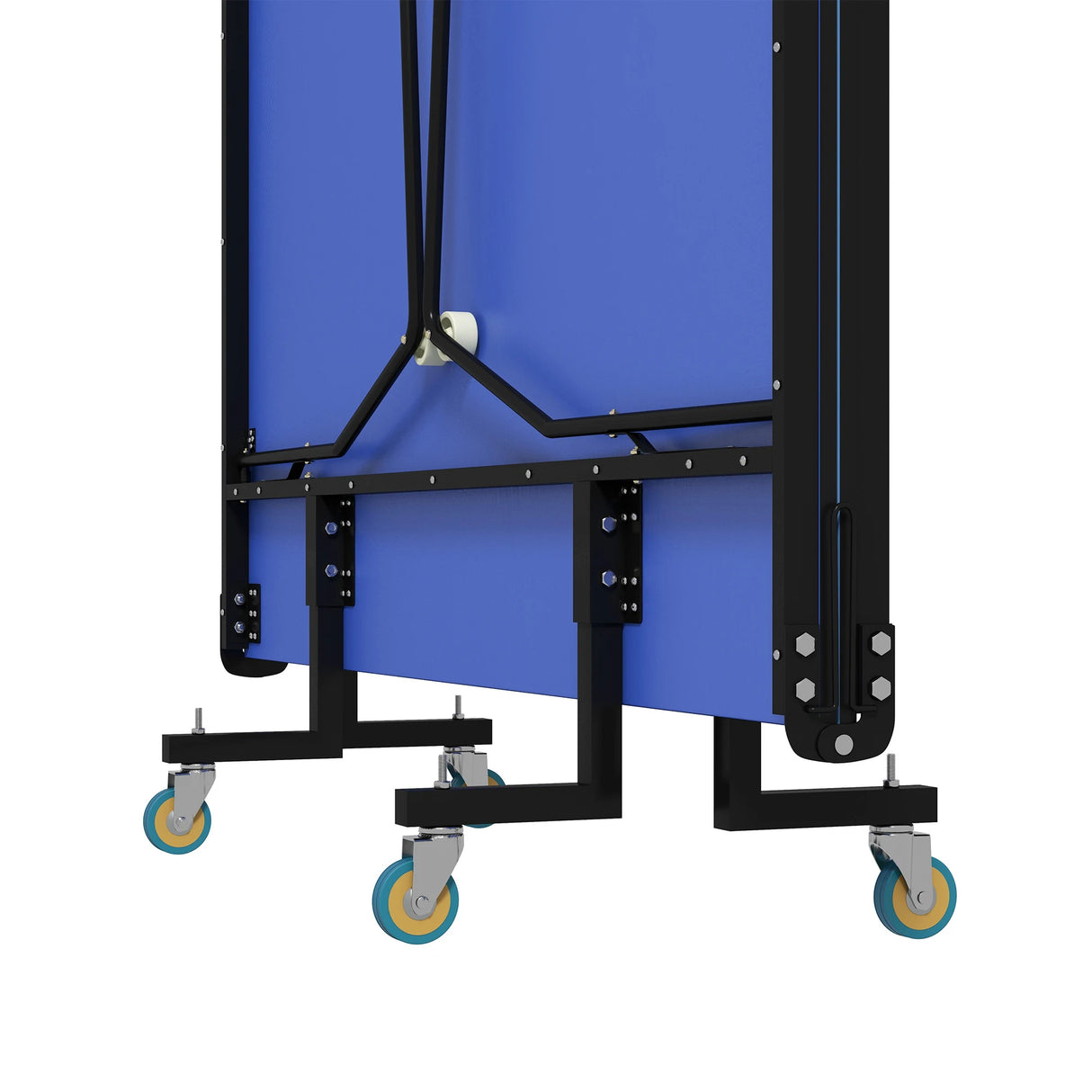 SPORTNOW 9FT Folding Tennis Table, with 8 Wheels, for Indoor Use, Blue