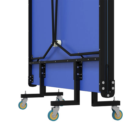 SPORTNOW 9FT Folding Tennis Table, with 8 Wheels, for Indoor Use, Blue