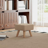 HOMCOM Linen-Look Square Padded Footstool - Brown