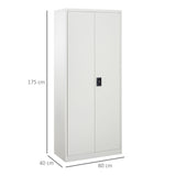 Vinsetto Lockable Filing Cabinet Tall Adjustable Shelf Large Office Storage for Office Use, White