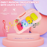 4-in-1 Activity Play Mat with 5 Hanging Sensory Toys for Infant Pink