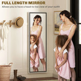 HOMCOM 162.6 cm Two-Tone Full Length Mirror - White/Grey-Tone