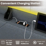 Double/King Size Bed Frame with LED Lights and Charging Station-King Size