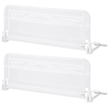100 CM/120 CM Foldable Baby Bed Rail with Removable Washable Cover and Safety Strap-White-100 cm