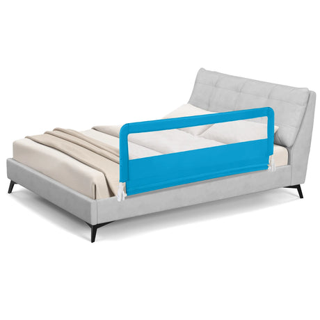 150CM Foldable Baby Bed Rail Guard with Washable Cover and Safety Strap-Blue