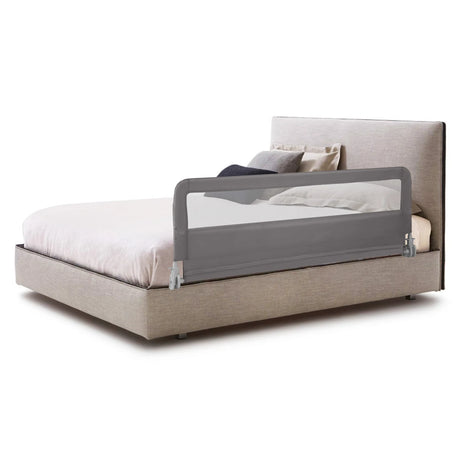 150CM Foldable Baby Bed Rail Guard with Washable Cover and Safety Strap-Grey