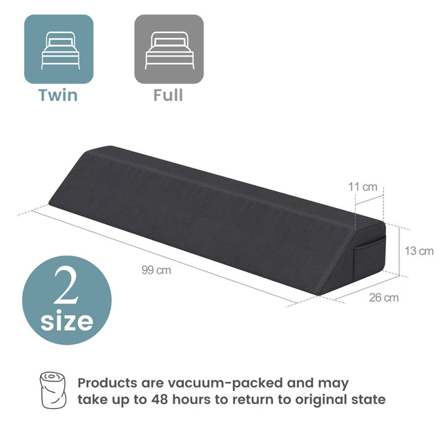 Bed Wedge Pillow with Storage Bag-Twin Size