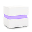 Bedside Table LED  Nightstand with 2 Drawers-White