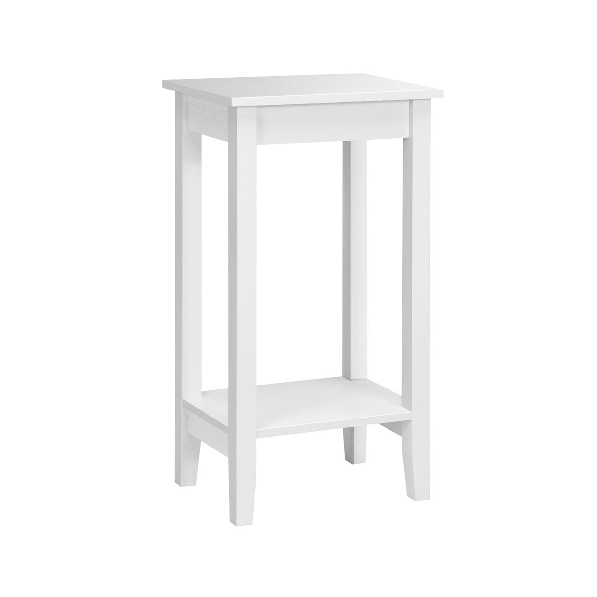 Narrow Sofa Side Table with Storage Shelf for Living Room