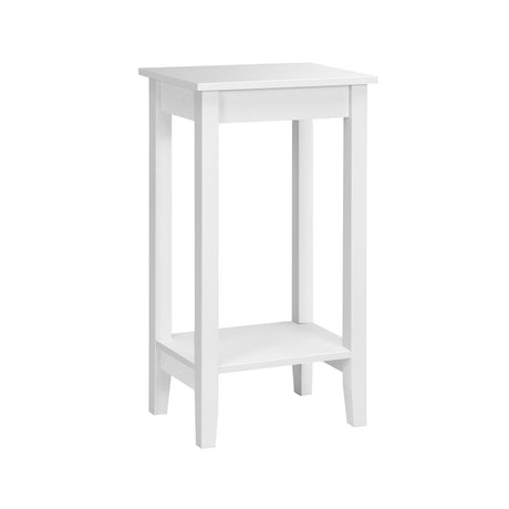 Narrow Sofa Side Table with Storage Shelf for Living Room